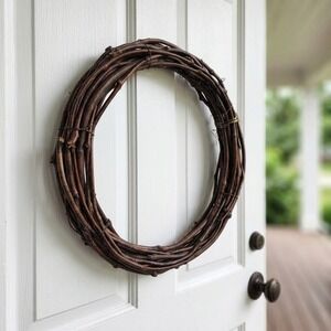 Grapevine Wreath 18" Natural Wood Rustic Farmhouse Door Decor Cottagecore Twig